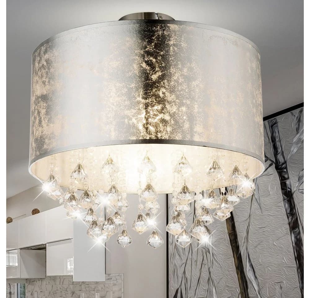 GLOBO LIGHTING LED Deckenleuchte Kristall Blattgold/Blattsilber