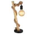 GLOBO LIGHTING LED Tischleuchte Holz Hanfseil Schlafzimmerlampe Bild 1