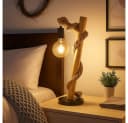 GLOBO LIGHTING LED Tischleuchte Holz Hanfseil Schlafzimmerlampe Bild 5