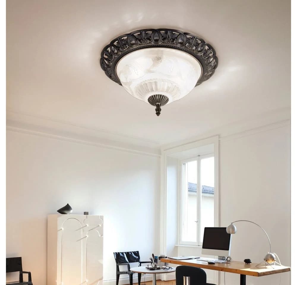 GLOBO LIGHTING LED Deckenleuchte Silber Landhaus Stil mit Glas - Bild 5