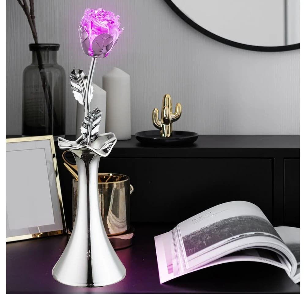 GLOBO LIGHTING LED Tischleuchte 2er Set Verchromt RGB Acryl Rose - Bild 5