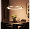 GLOBO LIGHTING LED Pendelleuchte Ring Silber Warmweiß Bild 2