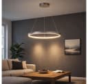 GLOBO LIGHTING LED Pendelleuchte Ring Silber Warmweiß Bild 3