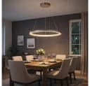 GLOBO LIGHTING LED Pendelleuchte Ring Silber Warmweiß Bild 4