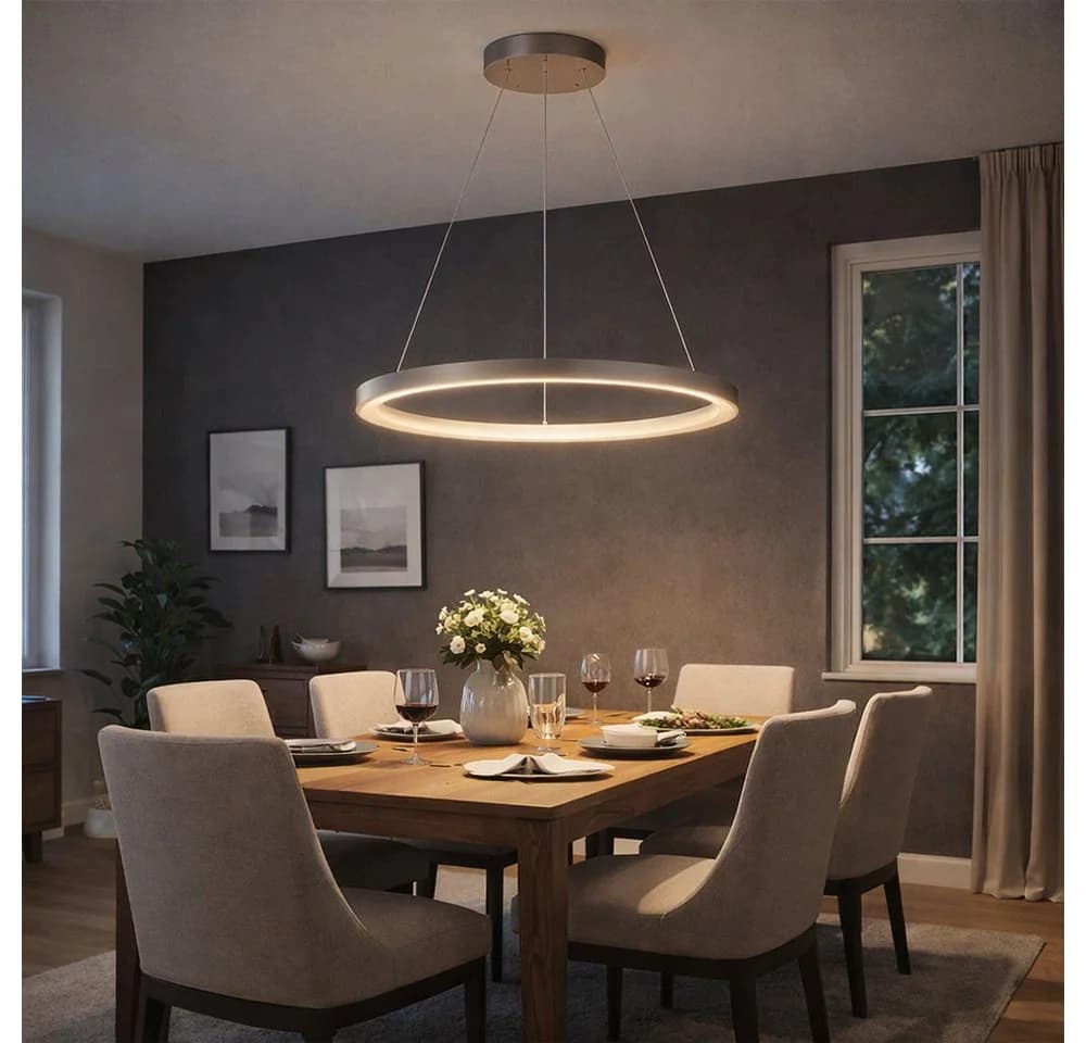 GLOBO LIGHTING LED Pendelleuchte Ring Silber Warmweiß - Bild 4