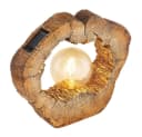 GLOBO LIGHTING LED Solarleuchte Braun Holzoptik Retro Bild 2