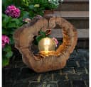 GLOBO LIGHTING LED Solarleuchte Braun Holzoptik Retro Bild 3