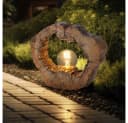 GLOBO LIGHTING LED Solarleuchte Braun Holzoptik Retro Bild 5