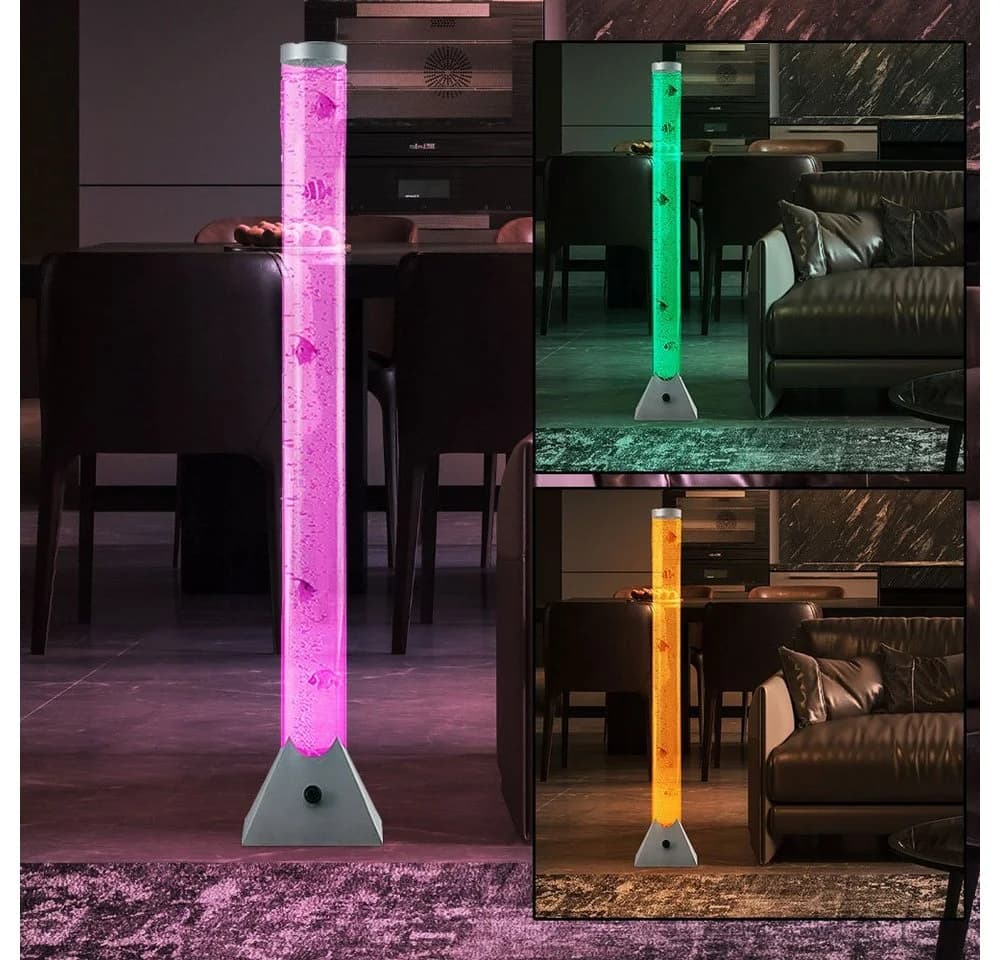 GLOBO LIGHTING LED Stehlampe mit Farbwechsler und 10 Deko-Fischen