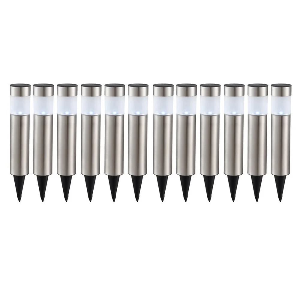 GLOBO LIGHTING LED Gartenleuchte 12er Set Solar Silber IP44