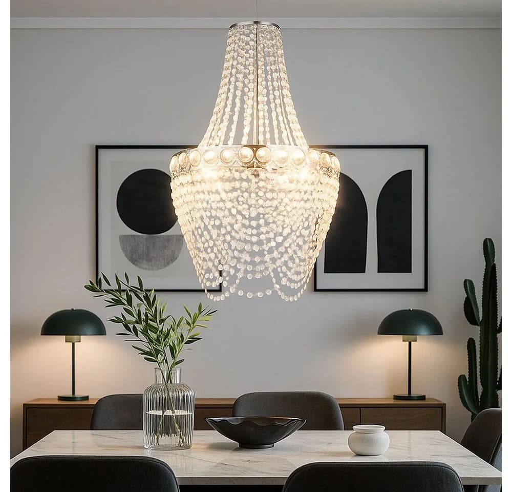 GLOBO LIGHTING Kronleuchter Modern Chrom Acrylkristalle Hängelampe - Bild 5