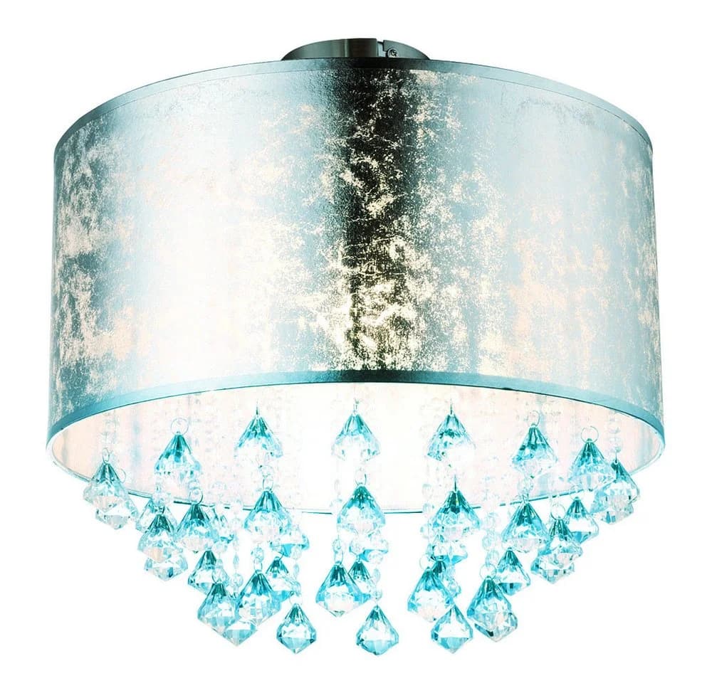 GLOBO LIGHTING LED Deckenleuchte Silber Kristall mit Fernbedienung
