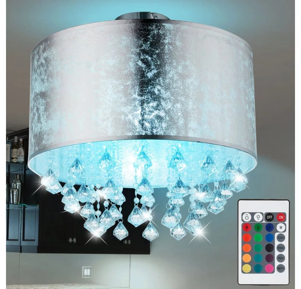GLOBO LIGHTING LED Deckenleuchte Silber Kristall mit Fernbedienung - Bild 2