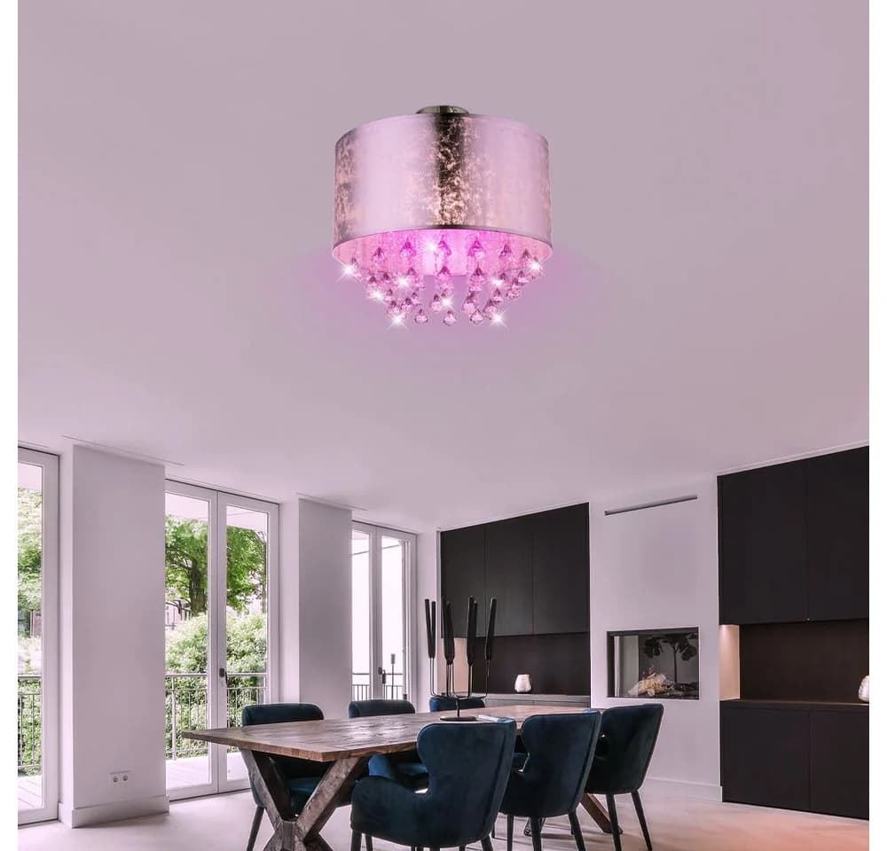 GLOBO LIGHTING LED Deckenleuchte Silber Kristall mit Fernbedienung - Bild 3
