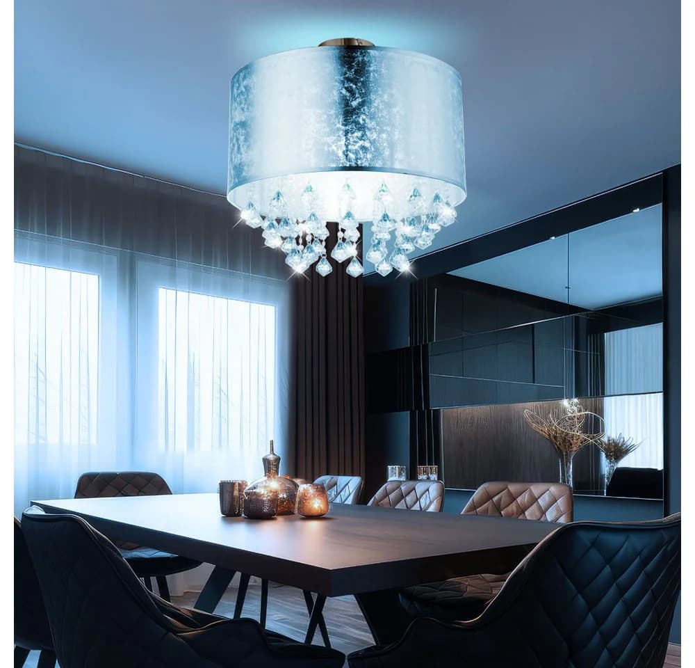 GLOBO LIGHTING LED Deckenleuchte Silber Kristall mit Fernbedienung - Bild 4