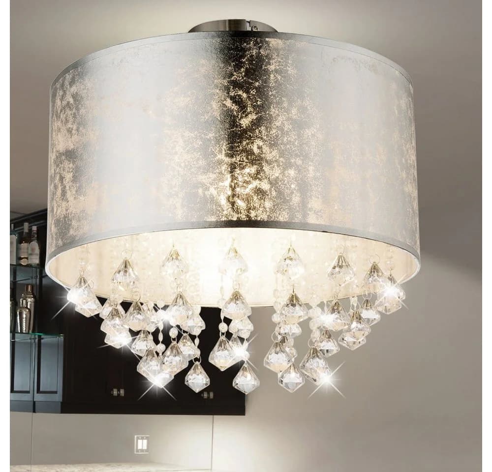 GLOBO LIGHTING LED Deckenleuchte Silber Kristall mit Fernbedienung - Bild 5