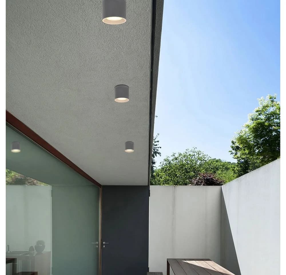 GLOBO LIGHTING Außen-Deckenleuchte Anthrazit Glas Aluminium - Bild 5