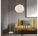 GLOBO LIGHTING Stehlampe Silber Weiß mit Federn Bild 1