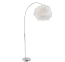 GLOBO LIGHTING Stehlampe Silber Weiß mit Federn Bild 2
