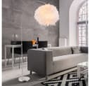 GLOBO LIGHTING Stehlampe Silber Weiß mit Federn Bild 4