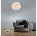 GLOBO LIGHTING Stehlampe Silber Weiß mit Federn Bild 5
