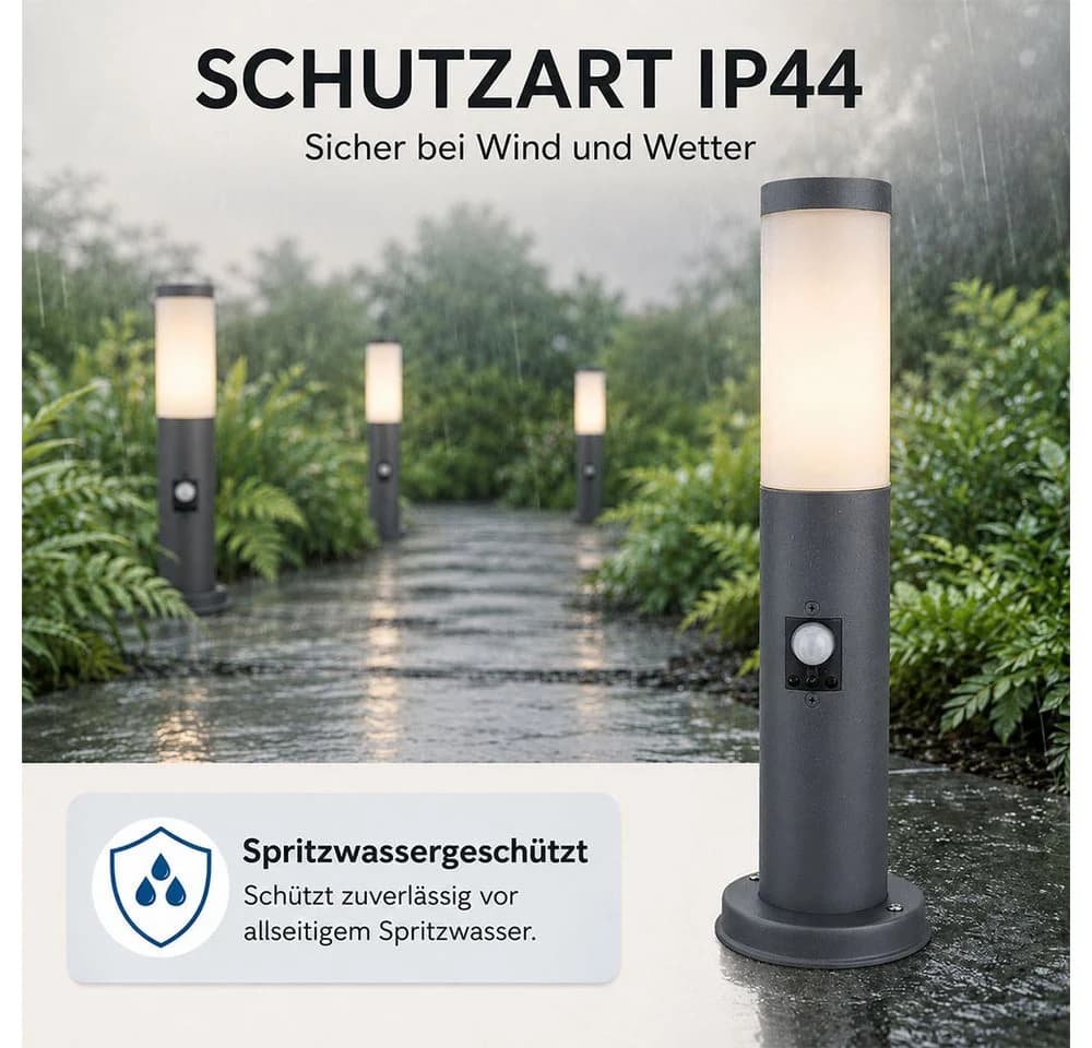 GLOBO LIGHTING LED Außen-Stehlampe mit Bewegungsmelder, Anthrazit - Bild 5
