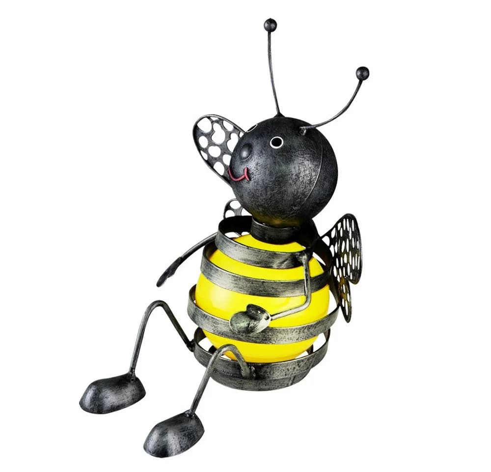 GLOBO LIGHTING Solar Gartenleuchte Bienenform Gelb/Schwarz Metall - Bild 2