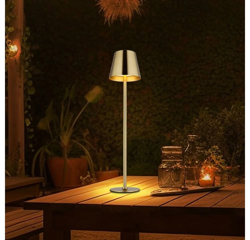 GLOBO LIGHTING LED Tischleuchte Messing Akku Touchdimmer IP44 - Bild 3