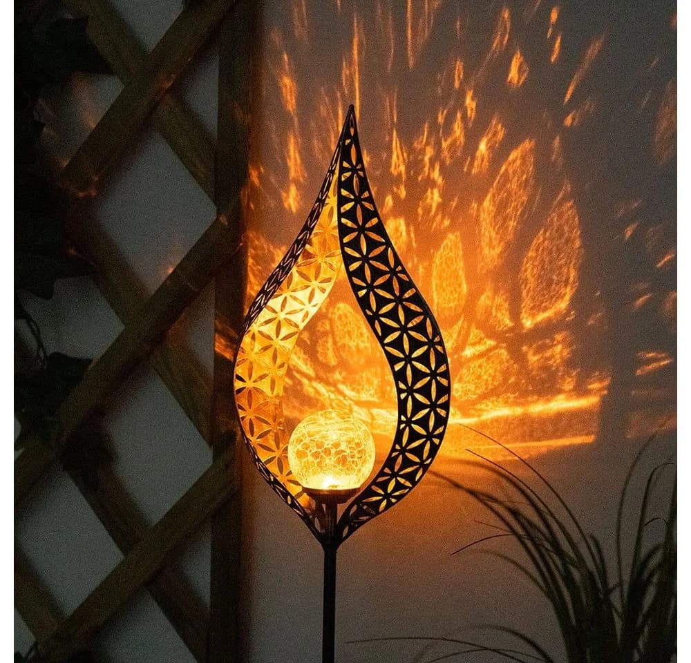 GLOBO LIGHTING Solarleuchte LED Warmweiß Crackle Optik Garten - Bild 5