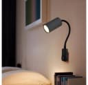 GLOBO LIGHTING Wandleuchte Steckerleuchte GU10 Schwarz/Graphit mit Schalter Bild 5