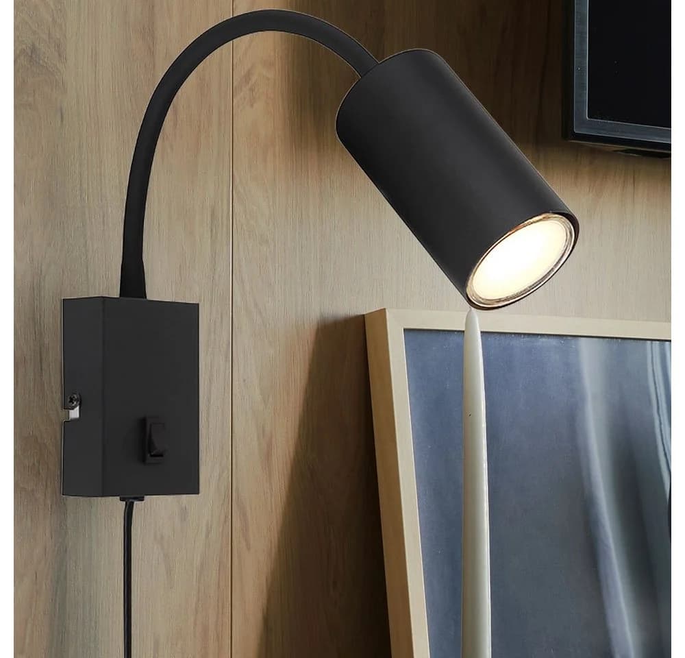 GLOBO LIGHTING Wandleuchte Schwarz GU10 Flexo mit Schalter