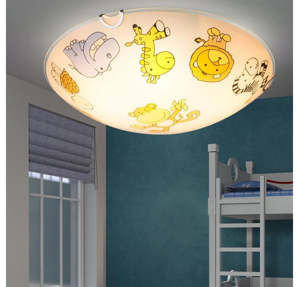 GLOBO LIGHTING Kinder-Deckenleuchte Glas Bunt Tiermotive - Bild 3