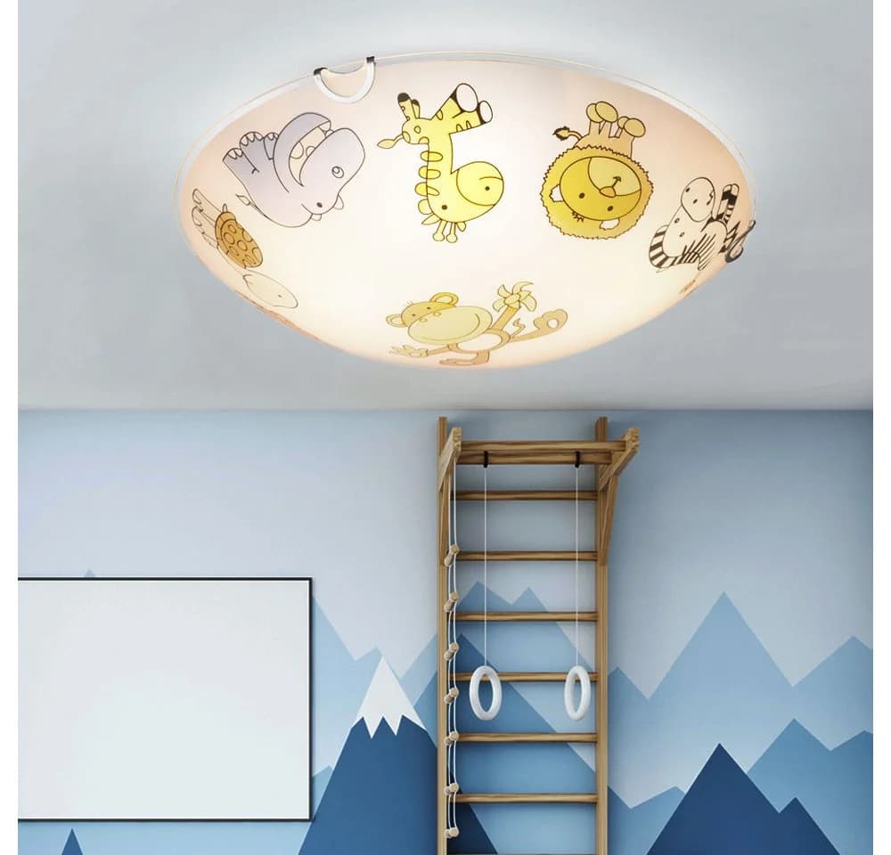 GLOBO LIGHTING Kinder-Deckenleuchte Glas Bunt Tiermotive - Bild 4