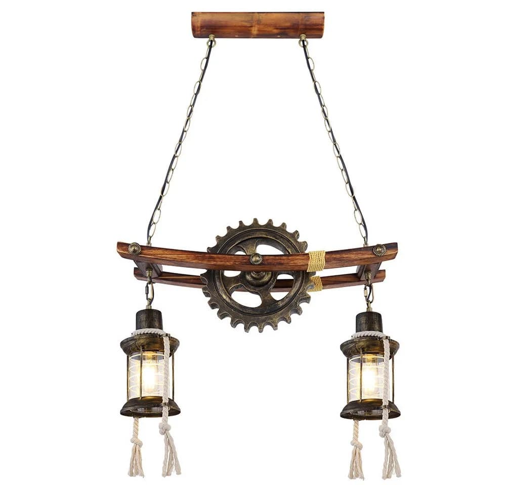 GLOBO LIGHTING Hängeleuchte LED Steampunk Vintage Industrial Holz Glas