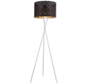 GLOBO LIGHTING LED Stehleuchte Schwarz/Gold Textil Nickel Matt Bild 1