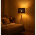 GLOBO LIGHTING LED Stehleuchte Schwarz/Gold Textil Nickel Matt Bild 5