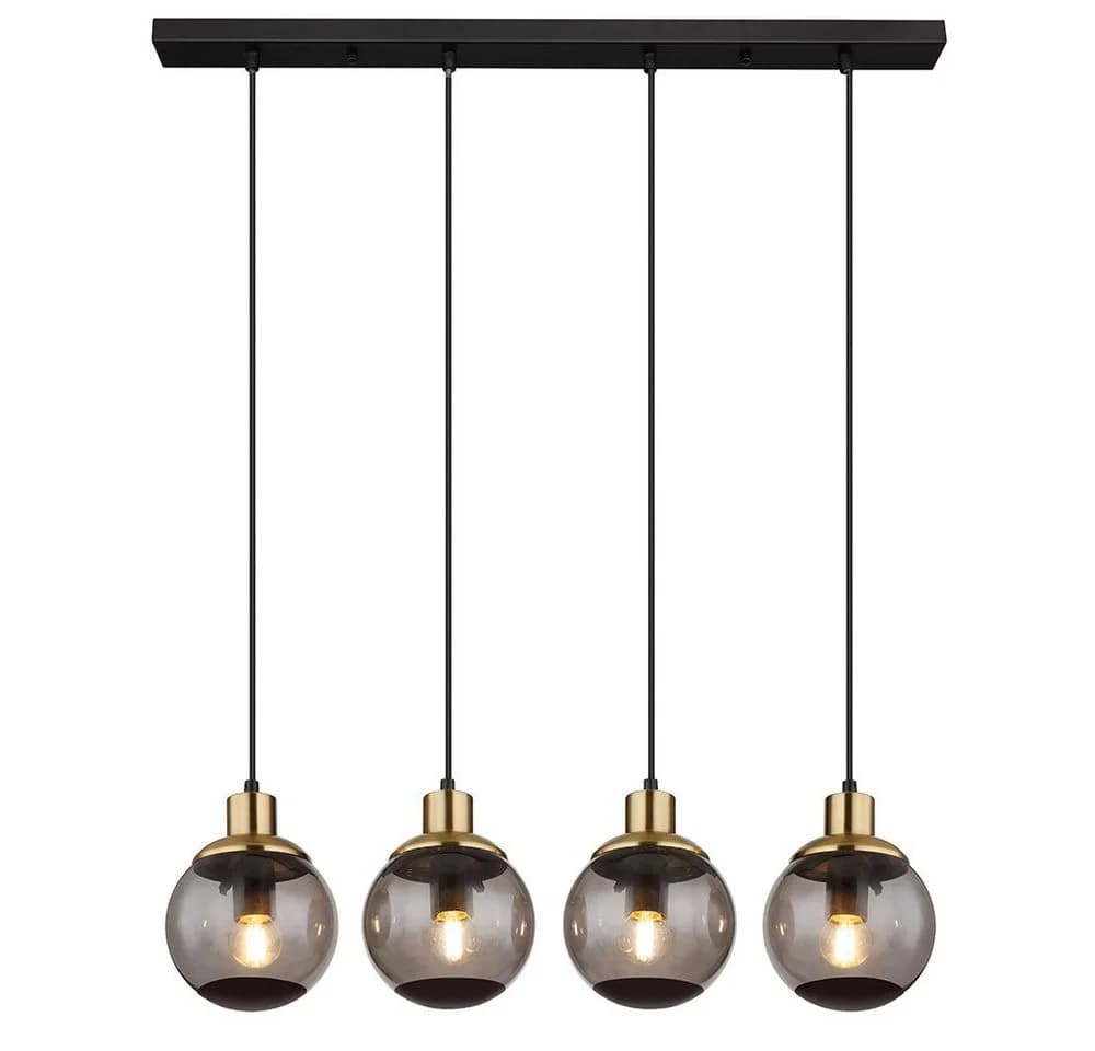 GLOBO LIGHTING Hängeleuchte Rauchglas Schwarz Modern