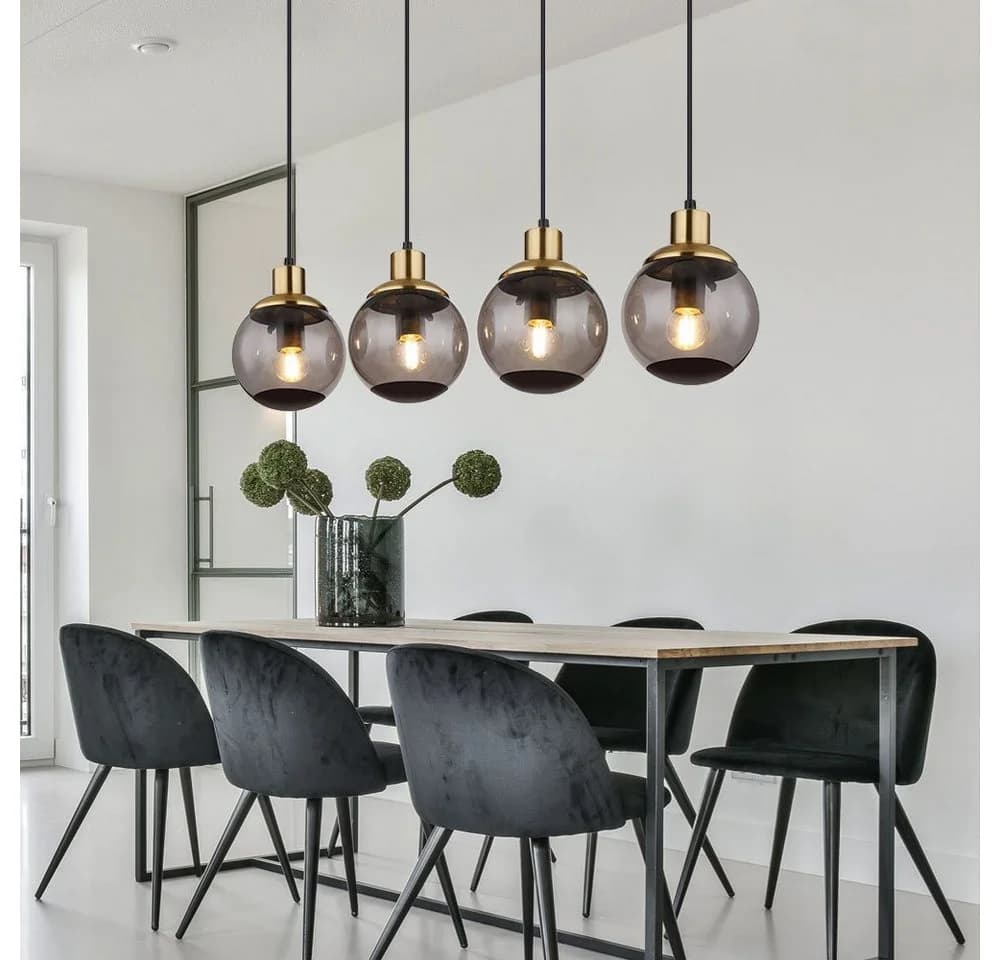 GLOBO LIGHTING Hängeleuchte Rauchglas Schwarz Modern - Bild 2