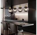 GLOBO LIGHTING Hängeleuchte Rauchglas Schwarz Modern Bild 5
