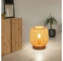 GLOBO LIGHTING Kugelleuchte Bambus E27 Tischleuchte Braun Bild 5
