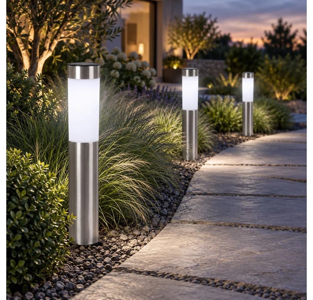 GLOBO LIGHTING LED Solarleuchte Edelstahl 3er Set - Bild 2