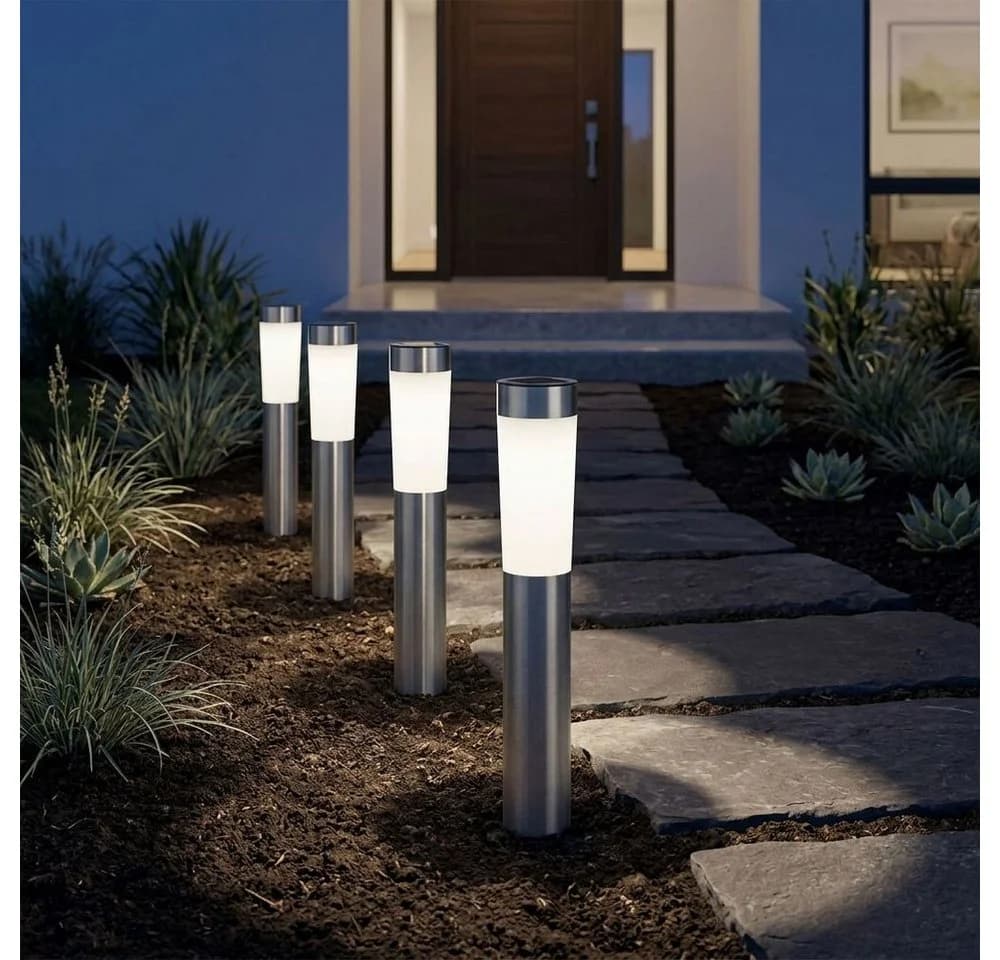 GLOBO LIGHTING LED Solarleuchte Edelstahl 3er Set - Bild 3