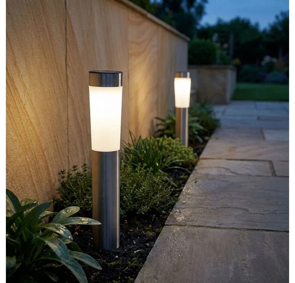 GLOBO LIGHTING LED Solarleuchte Edelstahl 3er Set - Bild 4