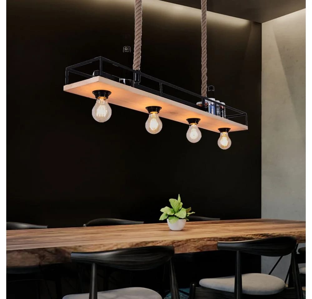 GLOBO LIGHTING Hängeleuchte Holzleuchte Deckenleuchte Wohnzimmer - Bild 4