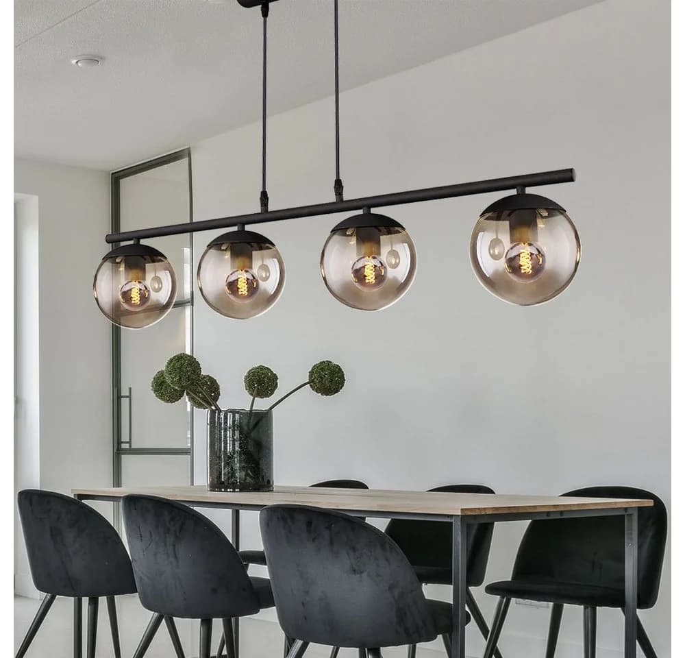 GLOBO LIGHTING Hängeleuchte Kugel Design Decken Pendel Leuchte Rauch