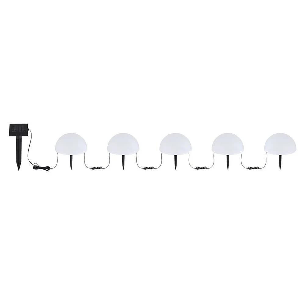 GLOBO LIGHTING 5x RGB LED Solarleuchte Halbkugel Garten Schwarz/Weiß