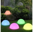 GLOBO LIGHTING 5x RGB LED Solarleuchte Halbkugel Garten Schwarz/Weiß Bild 2