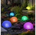 GLOBO LIGHTING 5x RGB LED Solarleuchte Halbkugel Garten Schwarz/Weiß Bild 5
