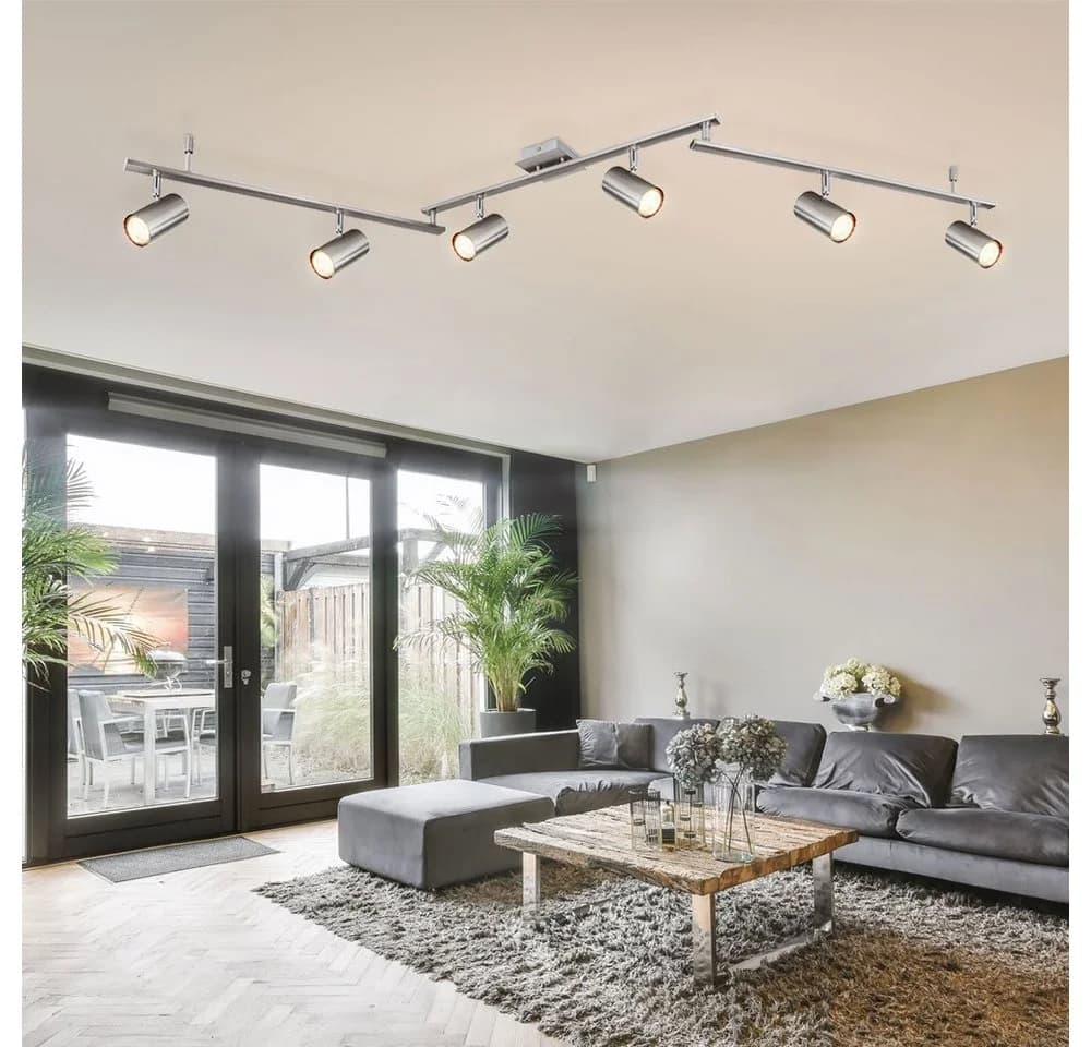GLOBO LIGHTING Deckenspot 6-flammig silber Metall beweglich - Bild 3