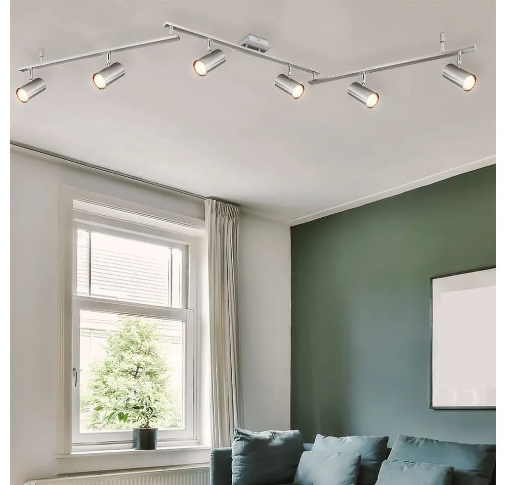 GLOBO LIGHTING Deckenspot 6-flammig silber Metall beweglich - Bild 5